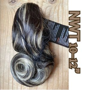 NWT 12” dark chocolate brown w/blonde 613 lights ponytail w tight end curl wave